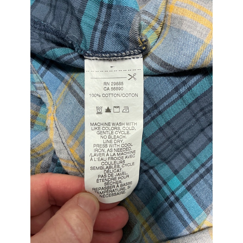 Pendleton Womens Plaid Shirt Cotton Flannel Large Petite Coastal Cabincore Fall - Picture 6 of 10